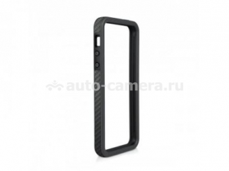 Бампер для iPhone 5 / 5S Macally Texture Frame Case, цвет черный (RIMPLUSCF-P5)