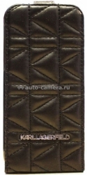 Кожаный чехол для iPhone 6 Karl Lagerfeld Kuilted Flip, цвет Black (KLFLP6QB)