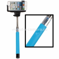 Монопод для селфи с беспроводной кнопкой спуска Bluetooth Selfie Wireless Monopod Z07-5, цвет blue