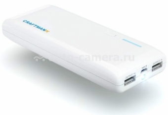 Универсальный внешний аккумулятор для iPod, iPhone, iPad, Samsung и HTC Craftmann 12500 mAh, цвет white (UNI 1250)
