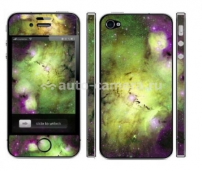 Виниловая наклейка на iPhone 4 и 4S iSwag "Зеленый космос"